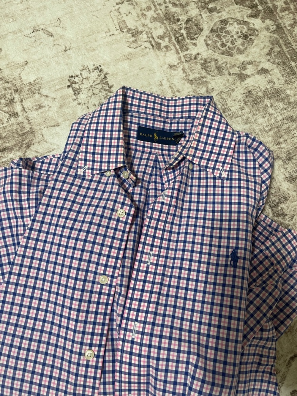 Ralph Lauren Checked Button-Down Shirt - Blue & Pink